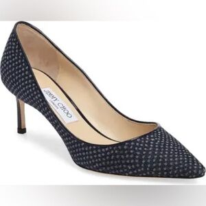 Jimmy Choo Romy Printed Denim Pump, Navy 38 1/2